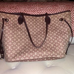 Louis Vuitton burgundy monogram Lyn Idylle neverfull MM tote